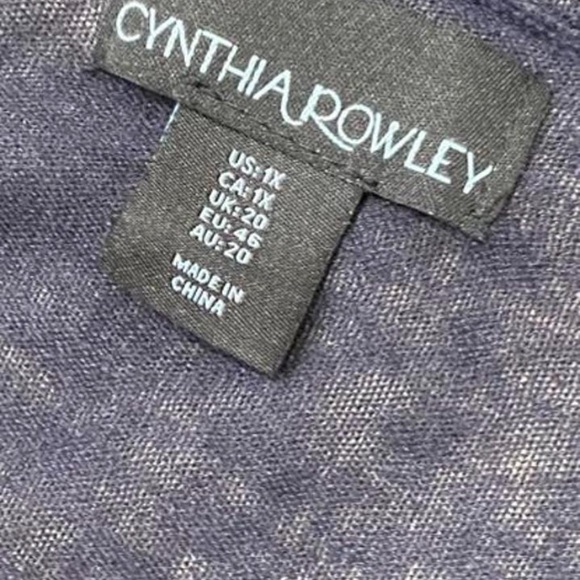 Cynthia Rowley Navy Hooded Cardigan Linen Blend Sz 1x - Picture 6 of 8